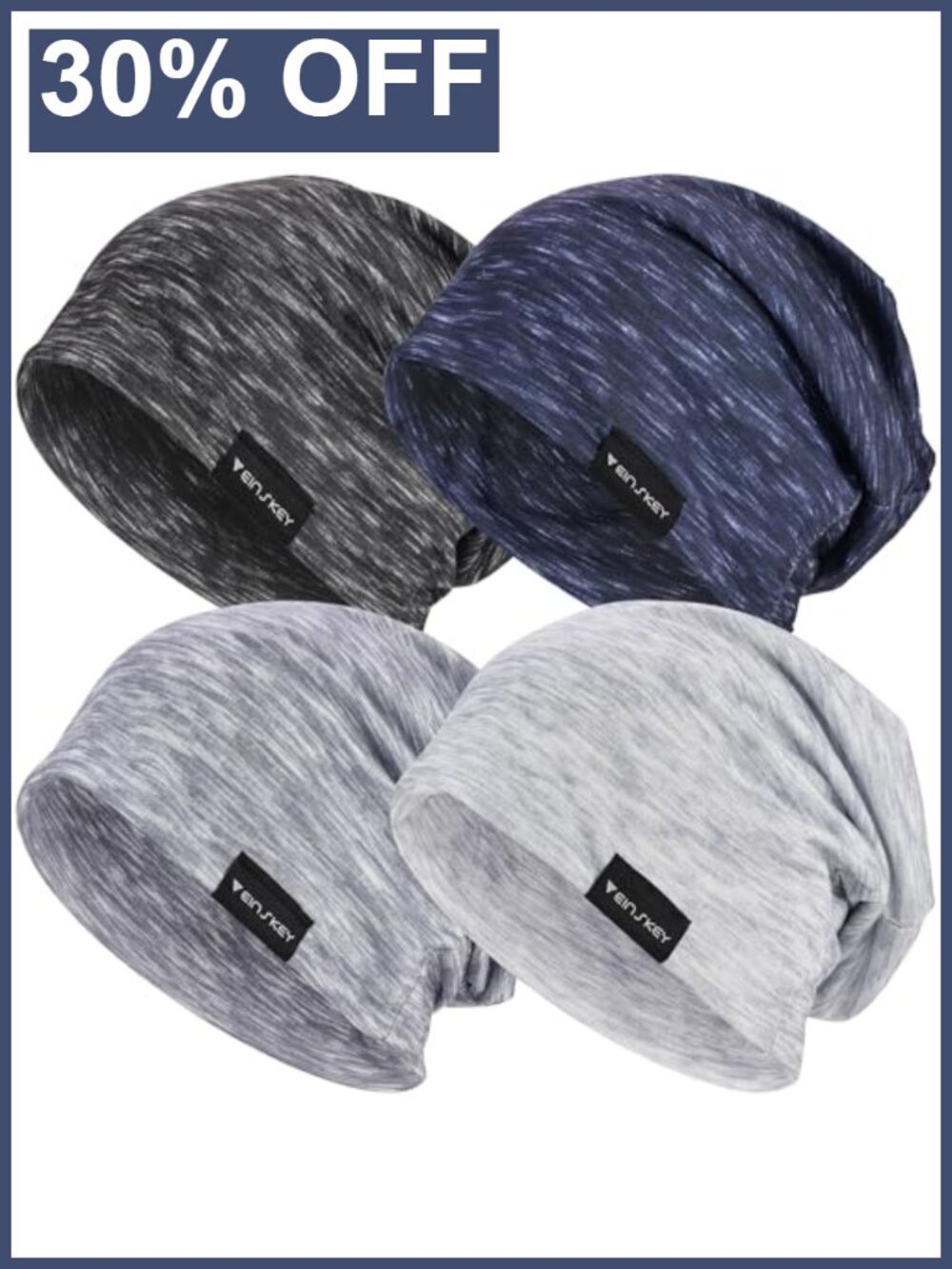 Slouchy Beanie for Men Women, Cotton Blend, Stretchy, Unisex Hat